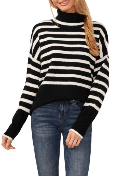 CECE CECE STRIPE TURTLENECK SWEATER