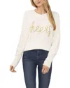 Cece Womens Beaded Ribbed Trim Pullover Sweater