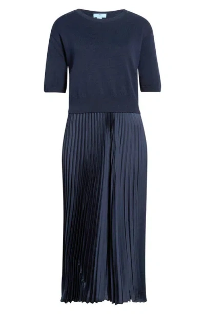 Cece Sweater & Pleated Skirt Two-piece Set In Blue