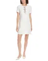 Cece Embellished Bows Shift Minidress In White