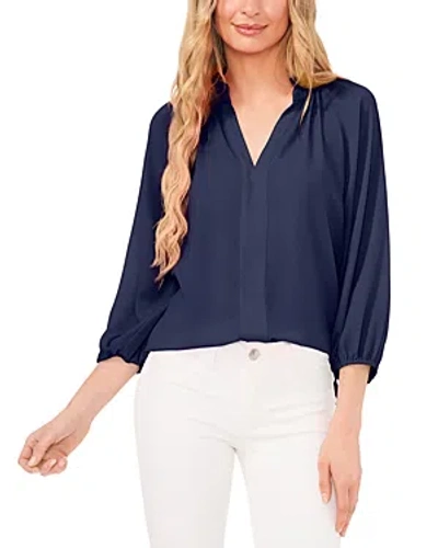 Cece Three Quarter Sleeve Top In Classic Navy