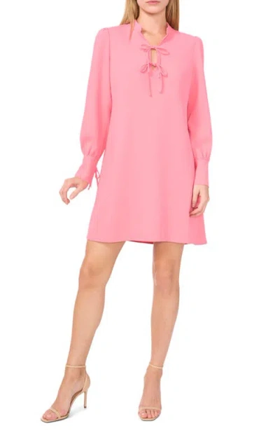 Cece Tie Detail Long Sleeve Dress In Confetti