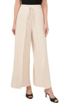 Cece Women's Overlap Tie Front Wide Leg Soft Pants In Rainy Day Beige
