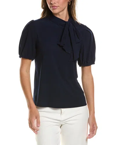 Cece Tie Neck Bow Knit Top In Black