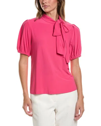 Cece Tie Neck Bow Knit Top In Pink