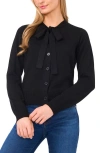 Cece Tie Neck Cardigan In Black