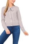 Cece Tie Neck Cardigan In Gray