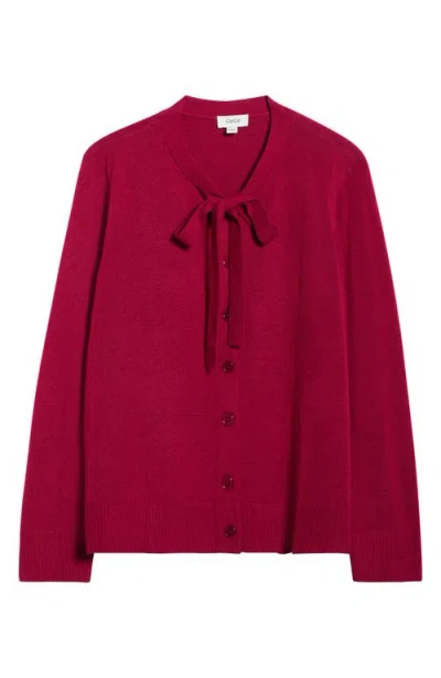 Cece Tie Neck Cardigan In Pink