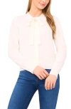 Cece Tie Neck Cardigan In White