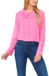 CECE CECE TIE NECK GEORGETTE TOP