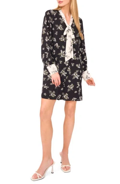 CECE CECE TIE NECK LONG SLEEVE SHIRTDRESS