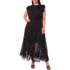 Cece Tie Neck Maxi Dress In Black