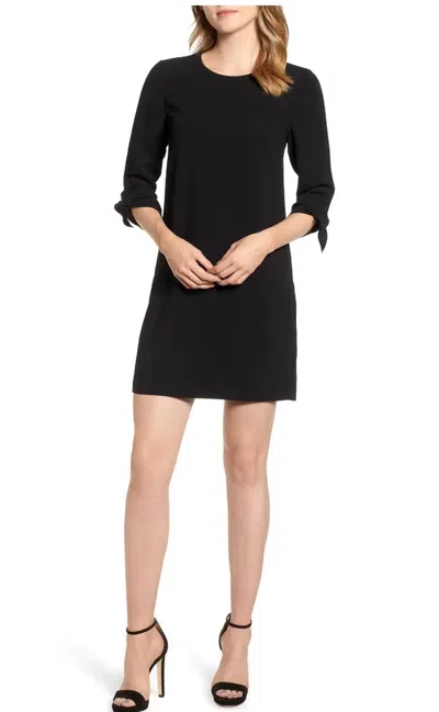 Cece Tie Sleeve Shift Dress In Black
