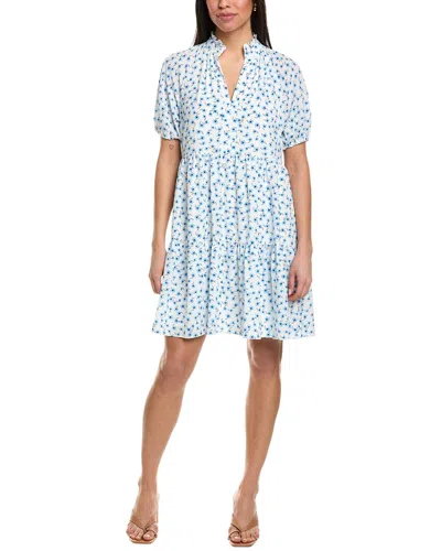 Cece Tiered Babydoll Dress In Blue