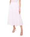 Cece Eyelet Embroidered Cotton Midi Skirt In Ultra White