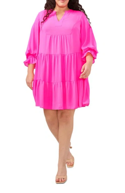 Cece Tiered Dress In Pink