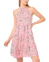 Cece Floral Tiered Trapeze Dress
