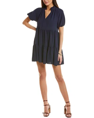 Cece Tiered Mini Dress In Blue