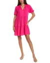 Cece Womens Ruffled Trim Short Mini Dress In Pink