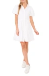 Cece Tiered Shirtdress In Ultra White