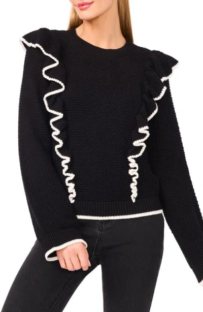 Cece Tipped Ruffle Sweater