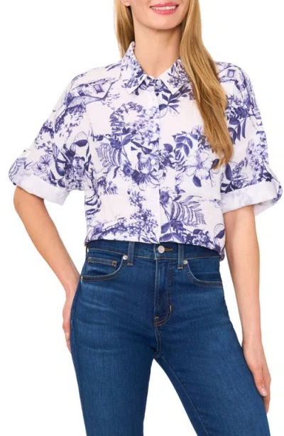 Cece Toile Print Cotton Button-up Shirt
