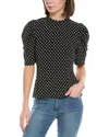 Cece Polka Dot Puff Sleeve Top