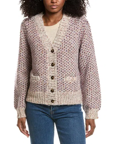 Cece Tuck Stitch Cardigan In Gray