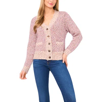 Cece Tuck Stitch Grandpa Button-up Cardigan In Multi