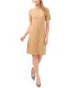 Cece Turtleneck Center Front Rib Sweaterdress In Gold