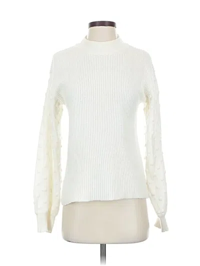 Pre-owned Cece Turtleneck Sweater In White