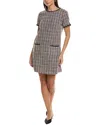 Cece Tweed Shift Dress In Multi