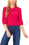 Cece Twist Keyhole Top In Red