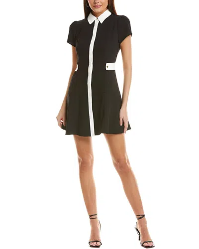 Cece Two-tone Shirtdress In Black