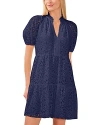 Cece Puff Sleeve Babydoll Lace Minidress In Classic Navy