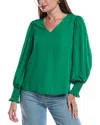 Cece V-neck Blouse In Green