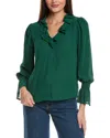 Cece V-neck Blouse In Burgundy