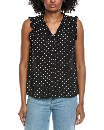 Cece V-neck Button Down Blouse In Black