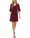 Cece V-neck Elbow-sleeve Dress In Red