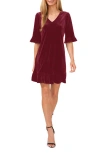 Cece V-neck Elbow-sleeve Dress In Majestic Wine