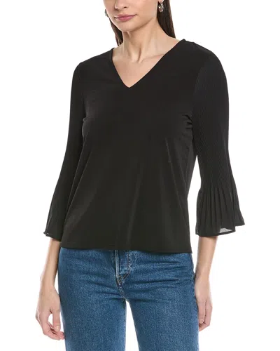 Cece V-neck Knit Top In Black