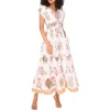 Cece V-neck Maxi Dress In Multi