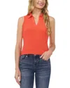 Cece Sleeveless Crepe Knit Polo