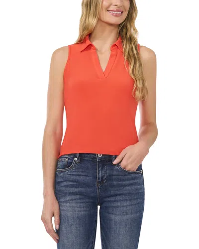 CECE V-NECK POLO KNIT TOP