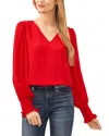 Cece Womens Sheer Chiffon Blouse In Red