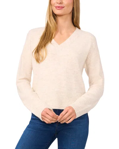 Cece Women's Long Sleeve V-neck Sweater In Malted