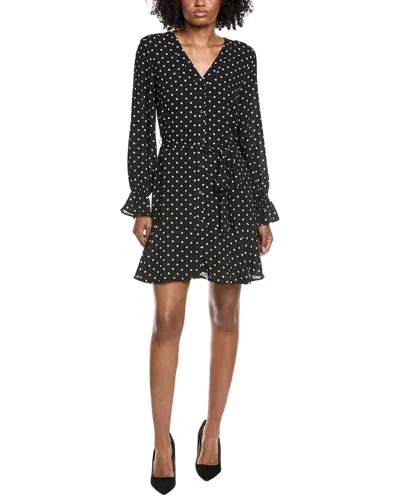 Cece V-neck Tie Waist Dress In Burgundy