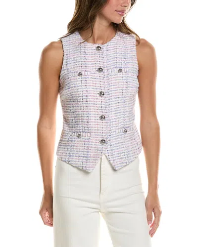 Cece V Split Hem Vest In Neutral