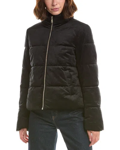 Cece Velvet Puffer Jacket In Black