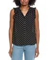 Cece V-neck Button Down Blouse In Black